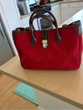 Vintage Dooney & Bourke, monogram, jacquard double handle tote and accessories